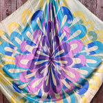 35X35"  Purple & Green Multi-Colored Wild Rag / Scarf WR613
