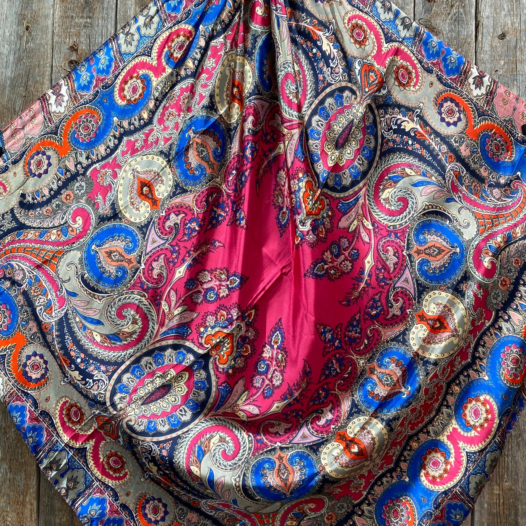 35X35"  Hot Pink Paisley Wild Rag / Scarf WR909