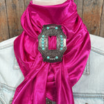 35X35" Solid Fuchsia Wild Rag / Scarf WRS12 - Buckle Wild Rag Slides - Assorted