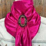 35X35" Solid Fuchsia Wild Rag / Scarf WRS12 - Buckle Wild Rag Slides - Assorted