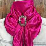 35X35" Solid Fuchsia Wild Rag / Scarf WRS12 - Buckle Wild Rag Slides - Assorted
