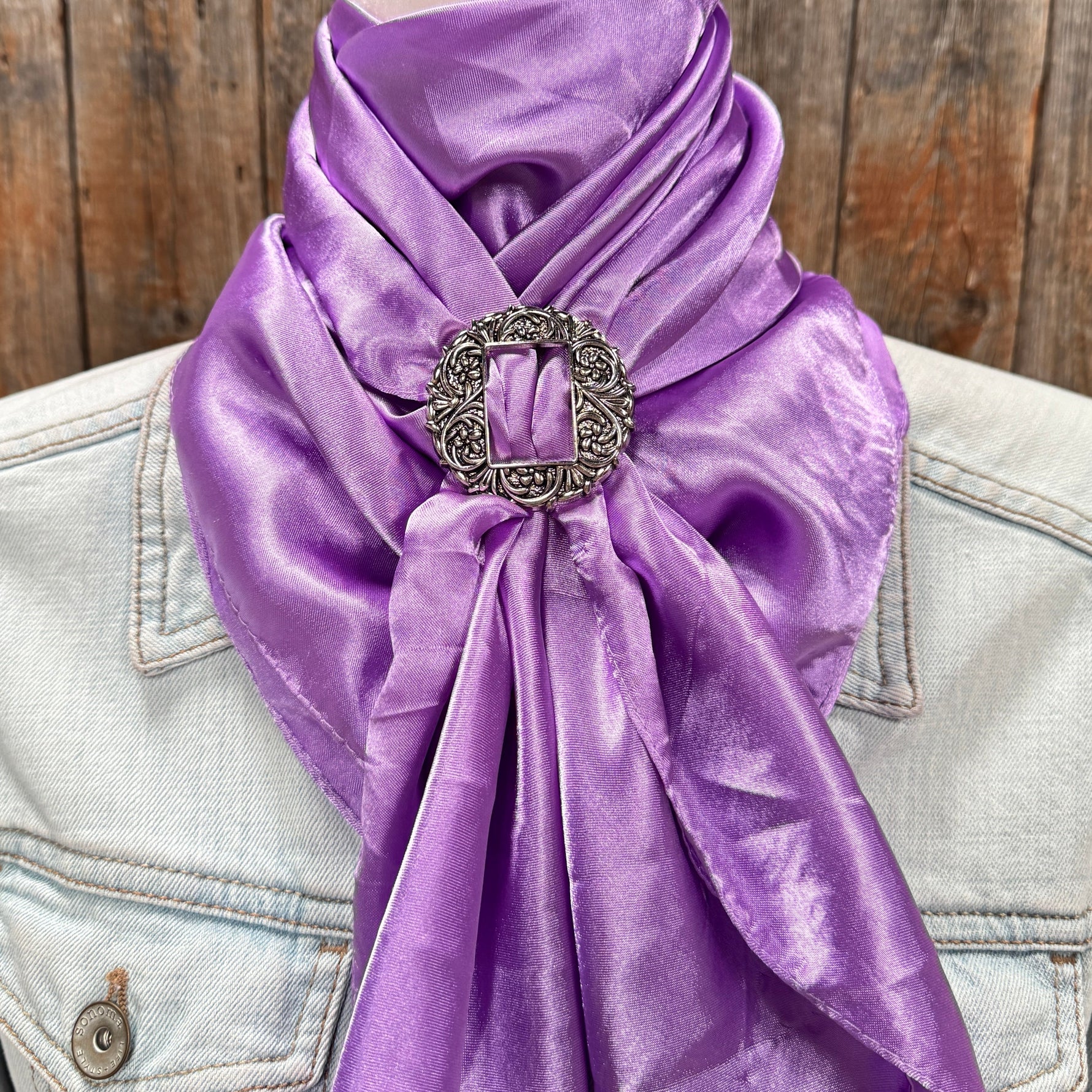 35X35" Solid Lavender Wild Rag / Scarf WRS13 - Buckle Wild Rag Slides - Assorted