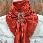 35X35" Solid Rust Wild Rag / Scarf WRS16 - Buckle Wild Rag Slides - Assorted