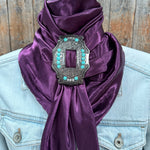 35X35" Solid Plum Wild Rag / Scarf WRS21 - Buckle Wild Rag Slides - Assorted