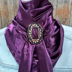 35X35" Solid Plum Wild Rag / Scarf WRS21 - Buckle Wild Rag Slides - Assorted