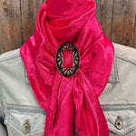 35X35" Solid Hot Pink Wild Rag / Scarf WRS25 - Buckle Wild Rag Slides - Assorted