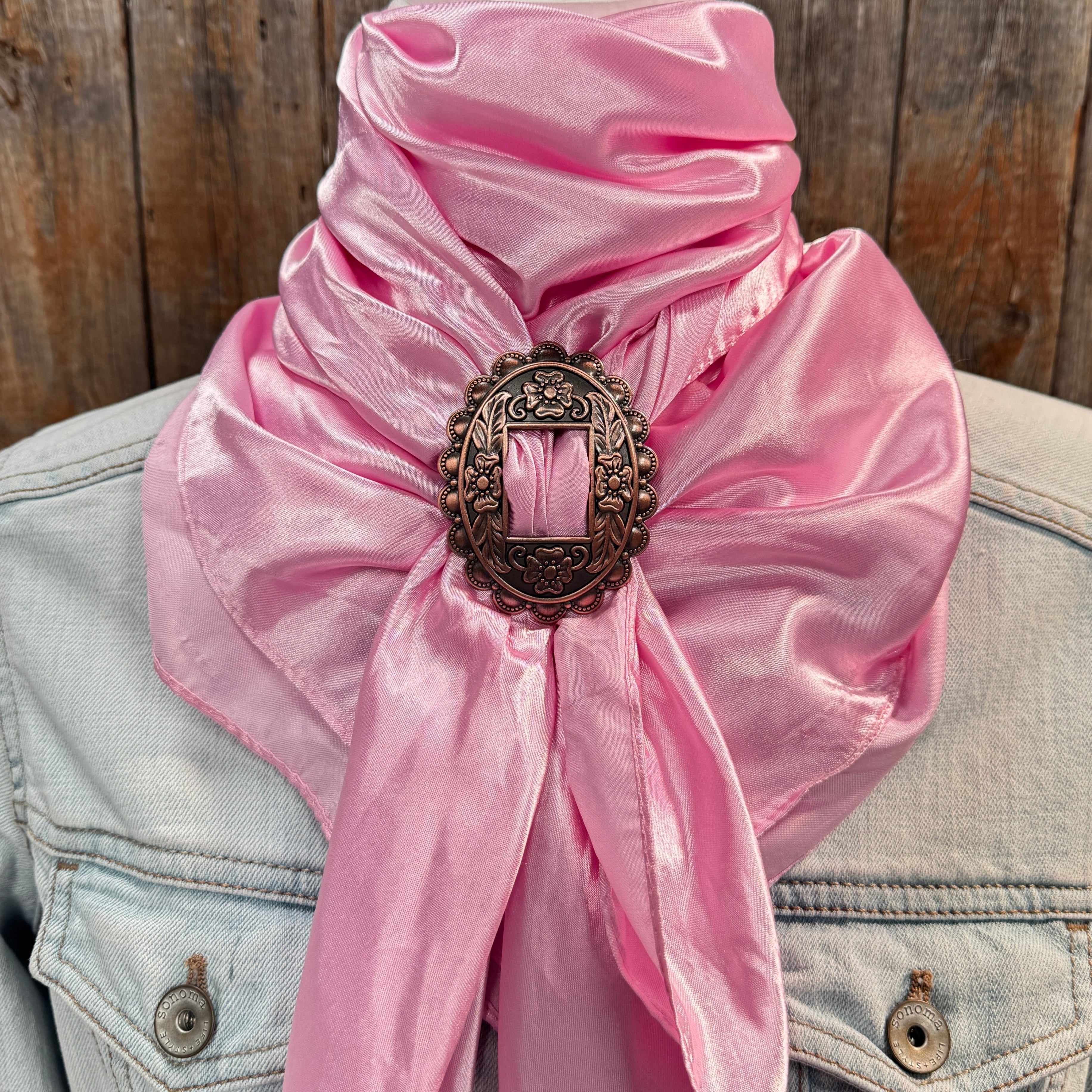 35X35" Solid Pink Wild Rag / Scarf WRS27 - Buckle Wild Rag Slides - Assorted