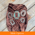 35X35" Solid Brown Wild Rag / Scarf WRS2 - Buckle Wild Rag Slides - Assorted