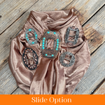 35X35" Solid Tan Wild Rag / Scarf WRS7 - Buckle Wild Rag Slides - Assorted