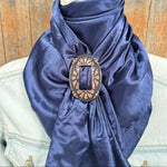 35X35" Solid Dark Blue Wild Rag / Scarf WRS9 - Buckle Wild Rag Slides - Assorted