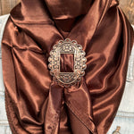 35X35" Solid Brown Wild Rag / Scarf WRS2 - Buckle Wild Rag Slides - Assorted