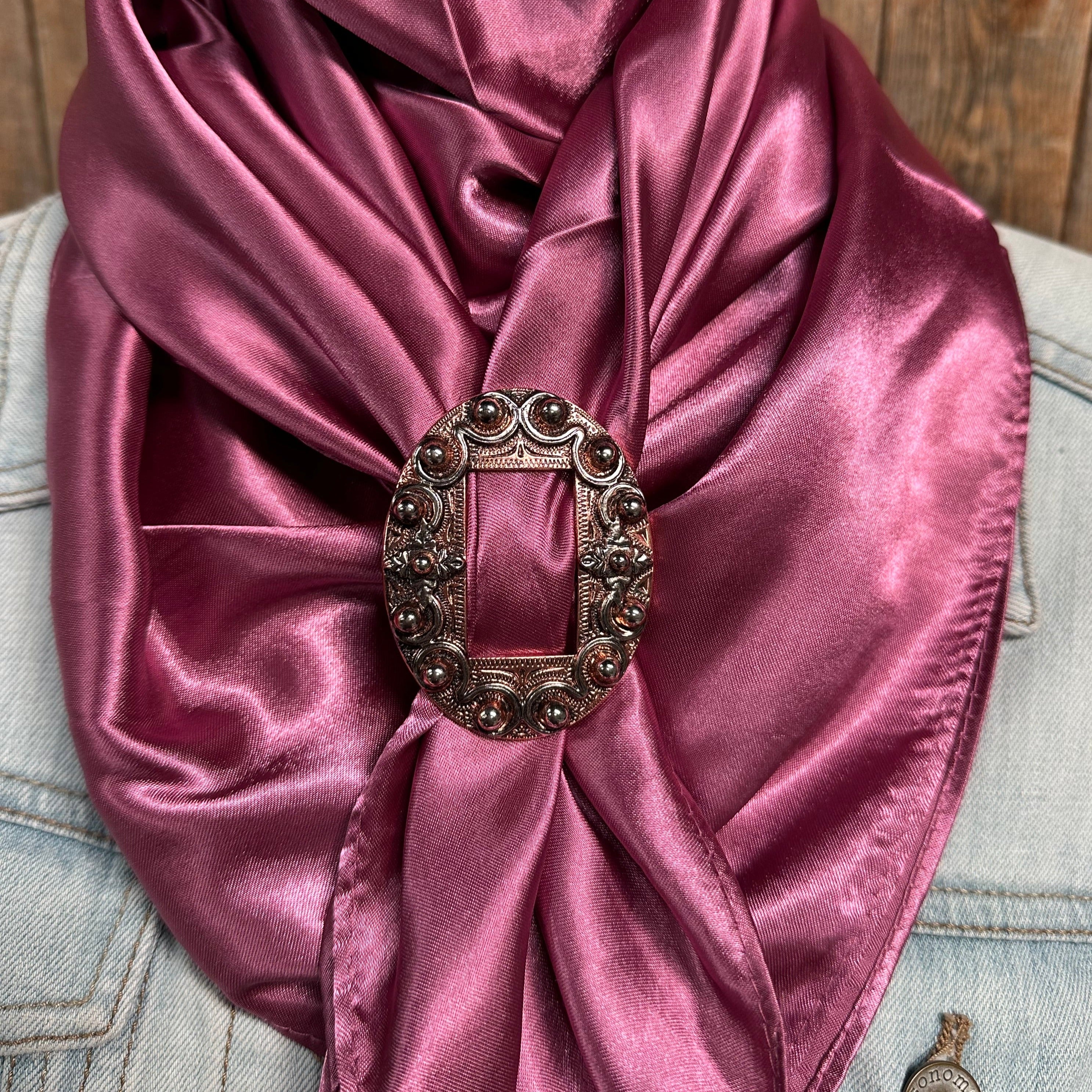 35X35" Solid Rose Wild Rag / Scarf WRS6 - Buckle Wild Rag Slides - Assorted