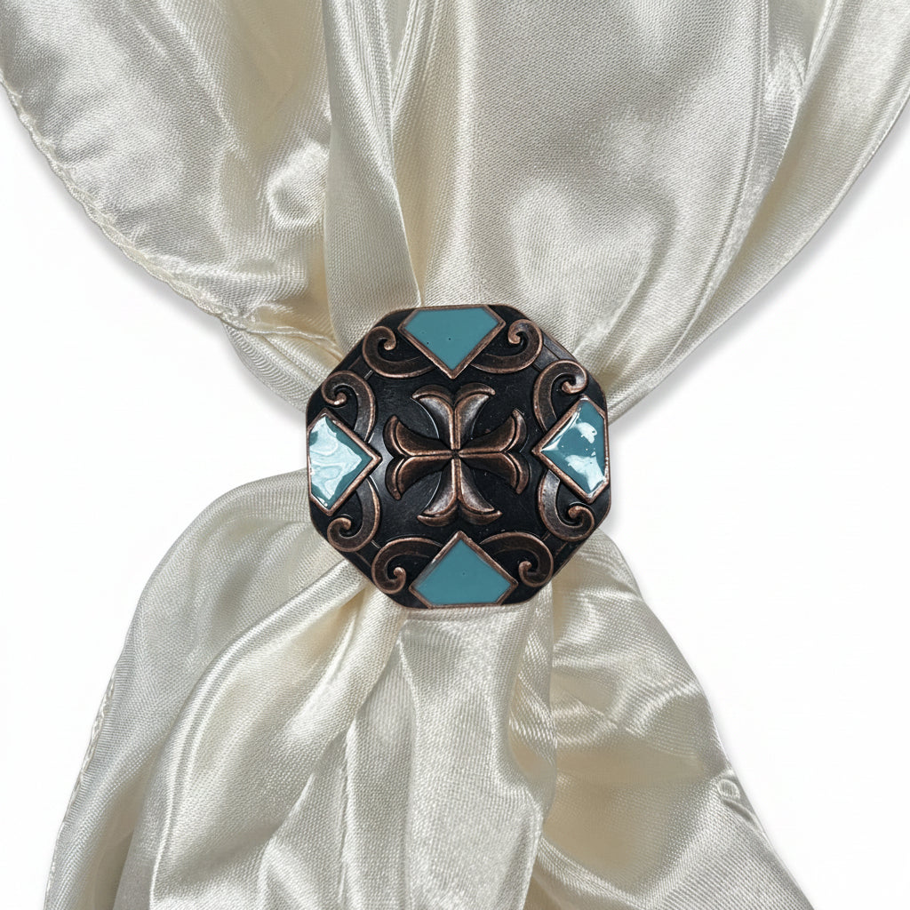 Copper Turquoise Western Concho W104