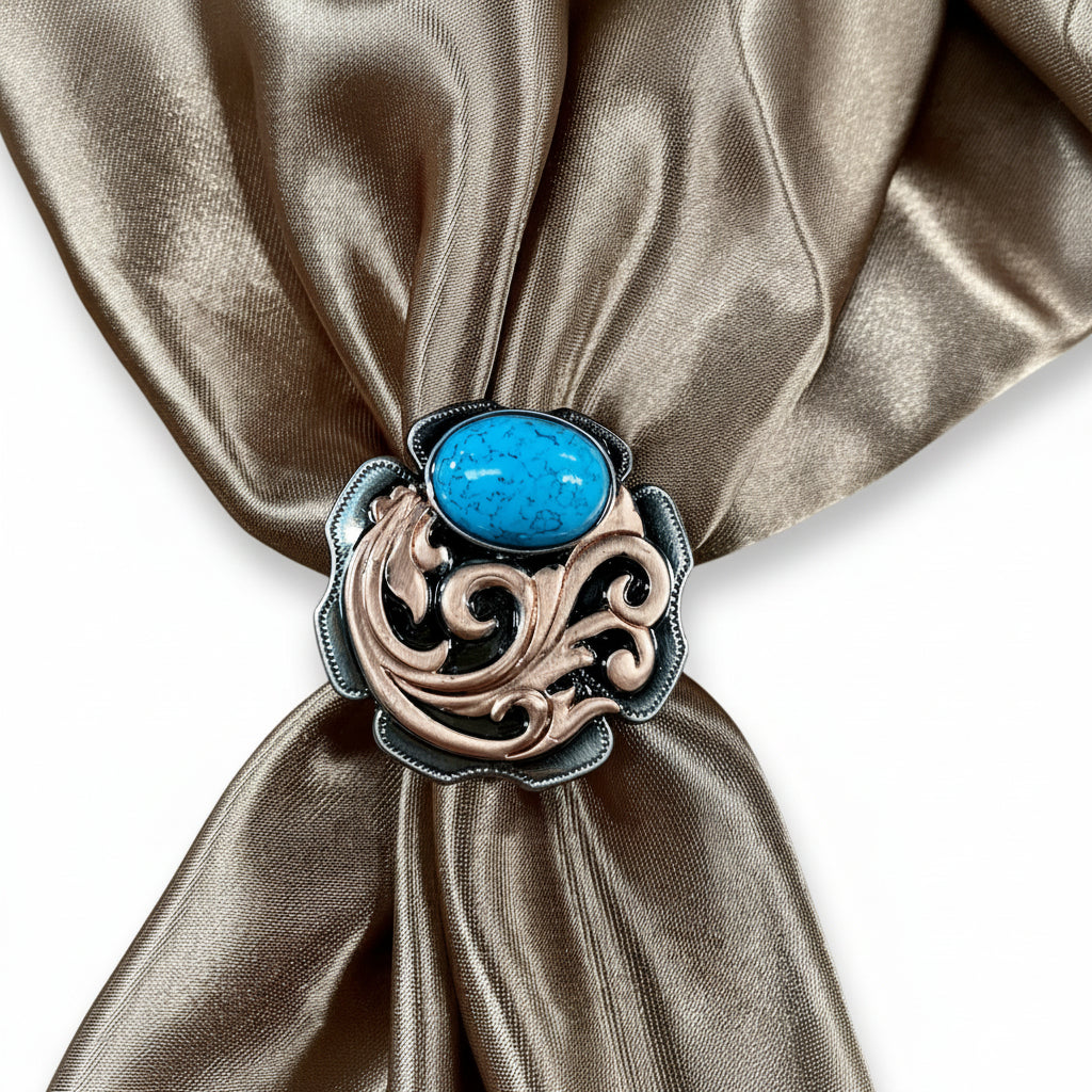 Copper Turquoise Howlite Western Concho W121