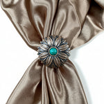 Copper Daisy Turquoise Western Concho W132