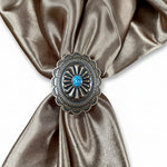 Copper Turquoise Oval Western Concho W179