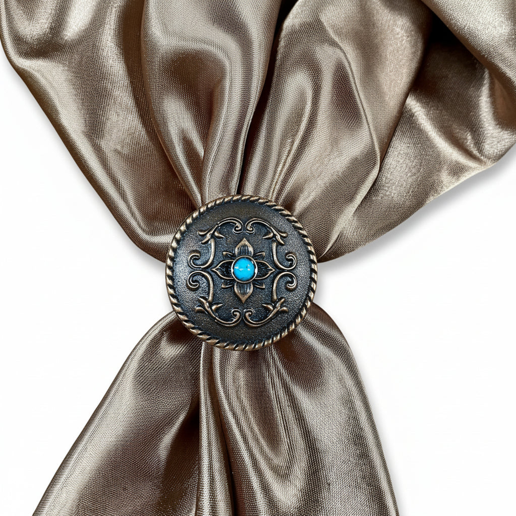 Copper Turquoise Western Concho W180