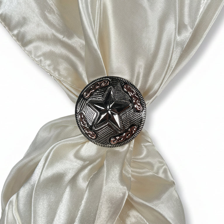 Antique Silver Texas Star Western Concho W187