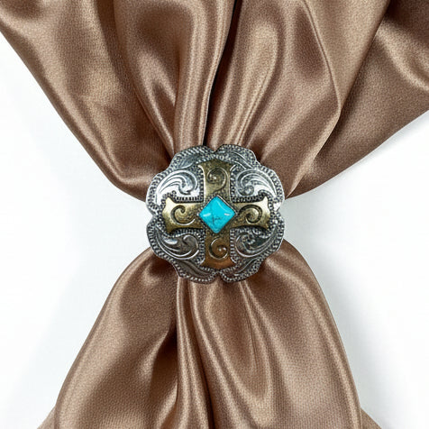 Antique Silver & Gold Western Concho W189
