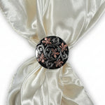 Silver - Copper Floral Western Concho W200