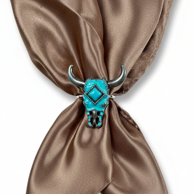 Turquoise Steer Head Western Concho W202
