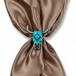 Turquoise Steer Head Western Concho W202
