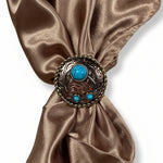 Copper Turquoise Blossom Western Concho W206