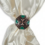 Copper Emerald Green Western Concho W209