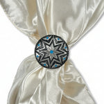 Starburst Antique Silver Turquoise Western Concho W214