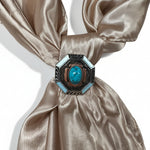 Octagon Turquoise Floral Western Concho W221