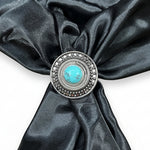 Antique Silver Turquoise Dot Western Concho W232
