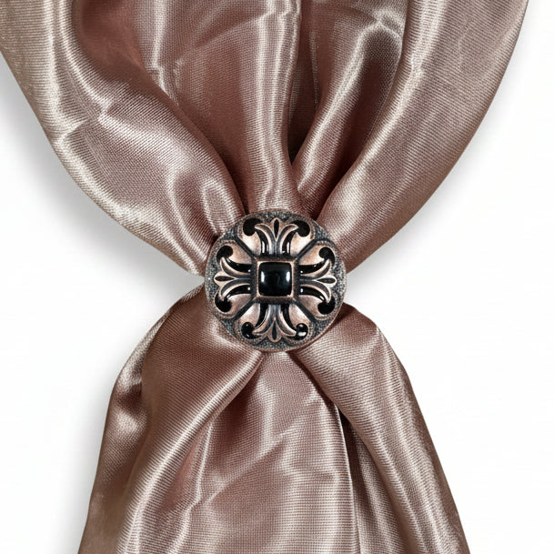 Copper Black Fleur De Lis Western Concho W241
