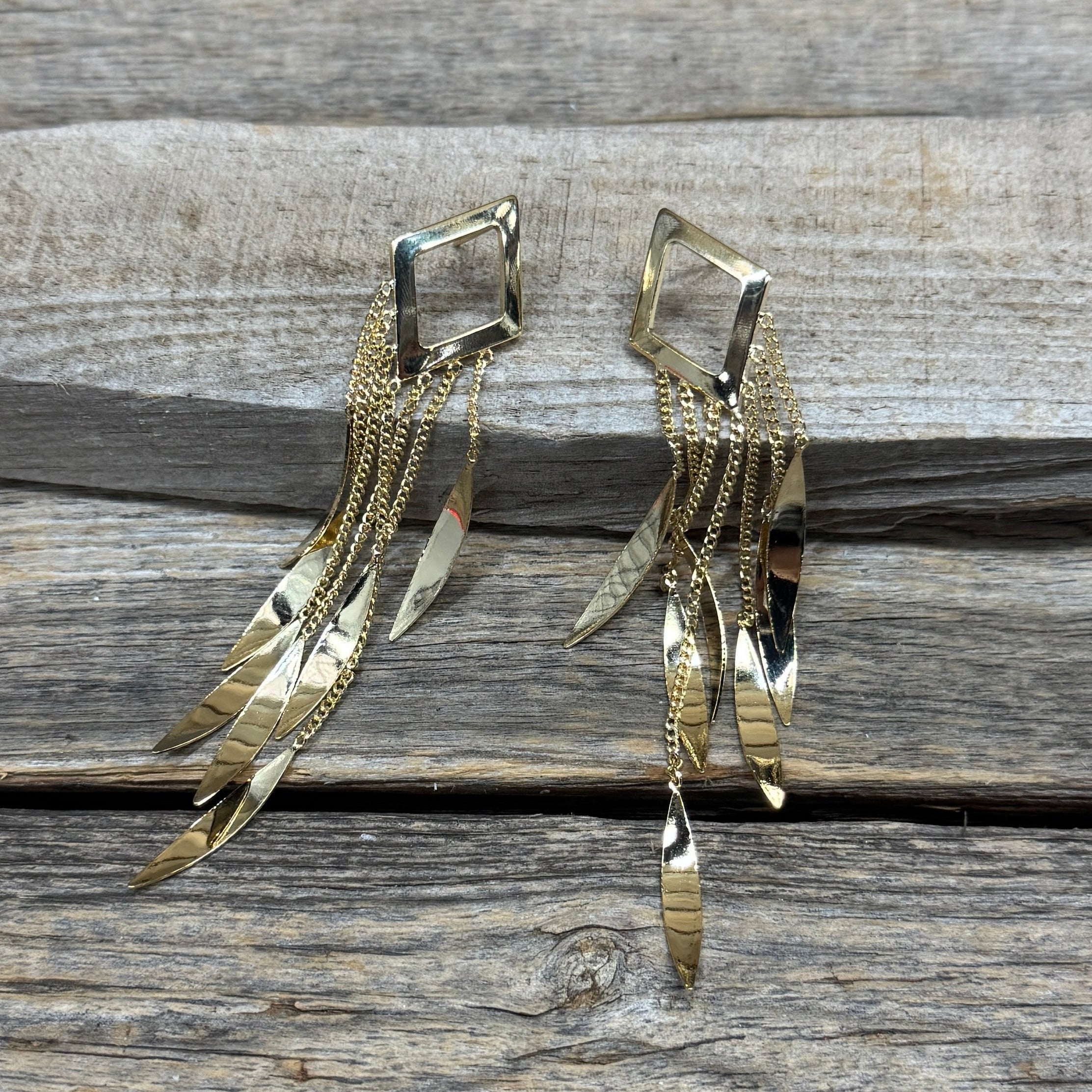 Fashion Earrings Golden Western Earrings Western Gold Diamond