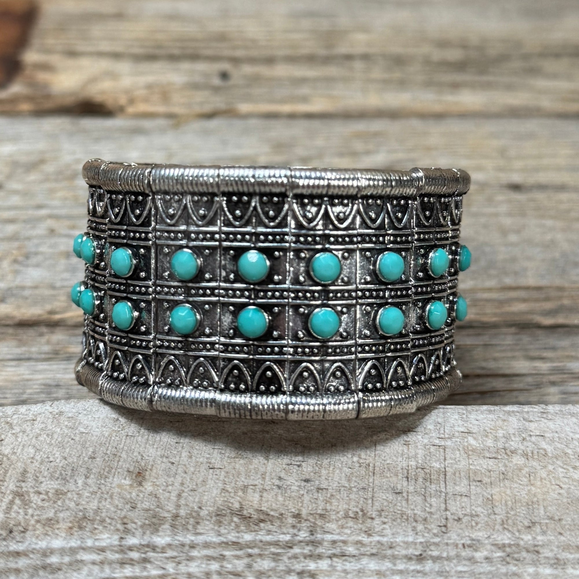 Western Silver Turquoise Fashion Bracelets - Rodeo Drive Conchos 