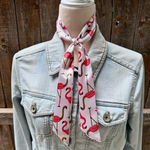 White Flamingoes Wild_Rag_Scarf_for_NFR_Cowgirls_Rodeo_Drive_Conchos