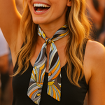 Yellow and Grey Striped Wild_Rag_Necktie_for_Cowgirls_Rodeo_Drive_Conchos