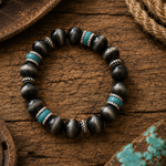 Western Fashion Navajo Pearl and Turquoise Stretch Bracelet