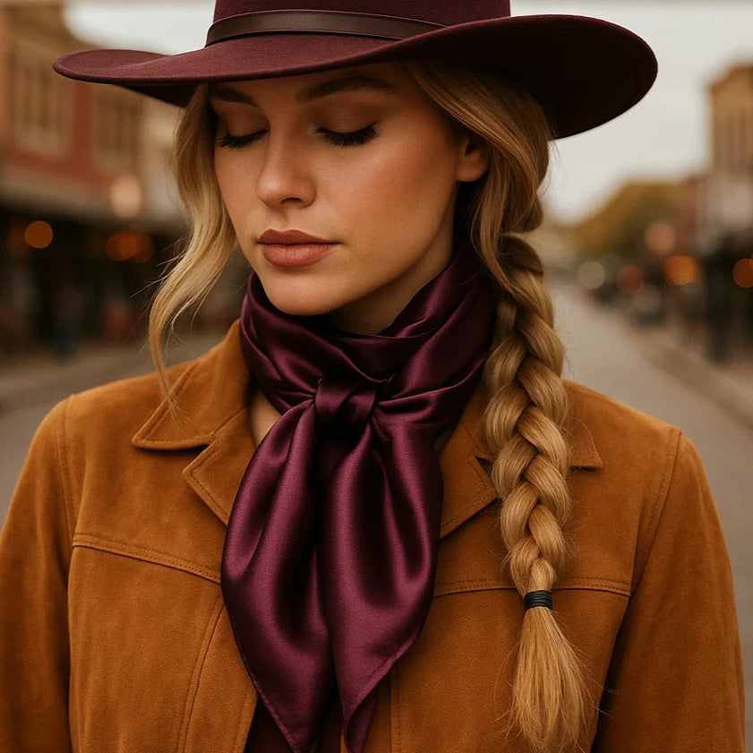 35X35"  Solid Plum  Wild Rag / Scarf WRS21