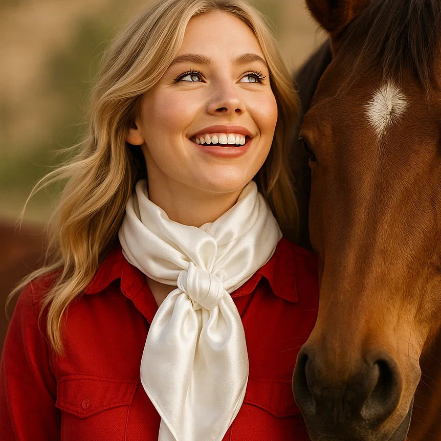 35X35"  Solid White  Wild Rag / Scarf WRS3