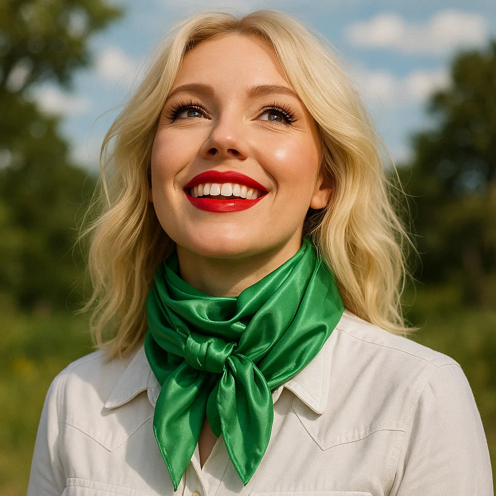 35X35"  Solid Green  Wild Rag / Scarf WRS18