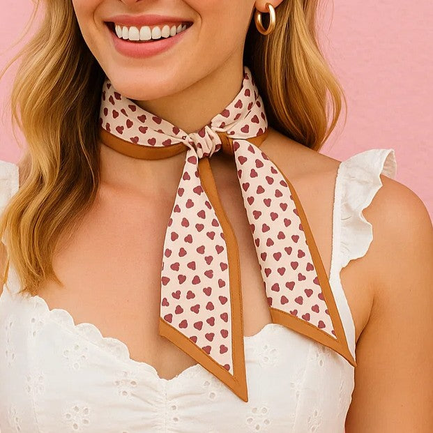 Tan and Brown Western Skinny Mini Wild Rag Scarf / Cowgirl Necktie #TW102