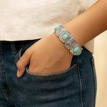 Western Silver Turquoise Fashion Bracelet