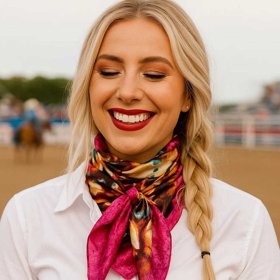 35X35" Fuchsia Floral Wild Rag / Scarf WR3444