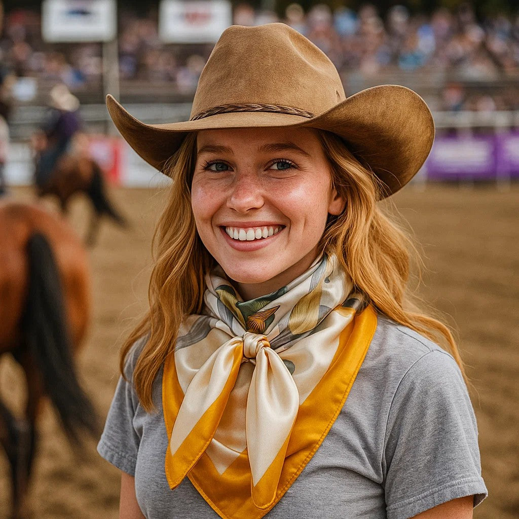 35X35" Yellow and Grey Lilies Wild Rag / Scarf WR3440