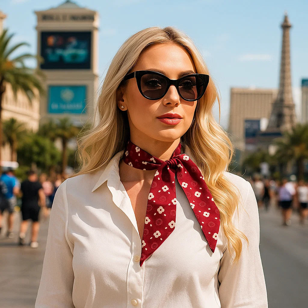 Burgundy Western Skinny Mini Wild Rag Scarf / Cowgirl Necktie  #TW125