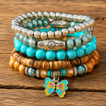 Butterfly and Fashion Turquoise Bracelet Stack