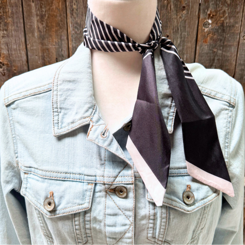 Black and white stripes Wild_Rag_Scarf_for_NFR_Cowgirls_Rodeo_Drive_Conchos