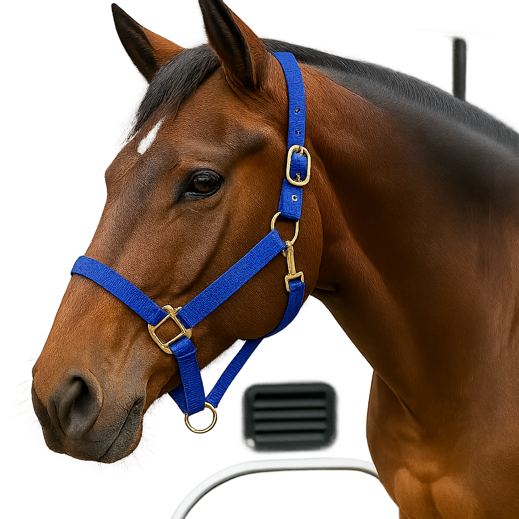 Blue Nylon Horse Halter NHBLUE