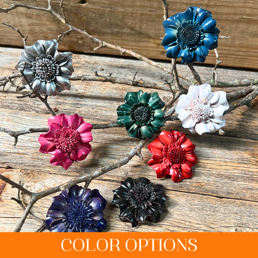 Hand Painted Leather Flowers - Carnations