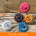 Hand Painted Leather Flowers - Daisies